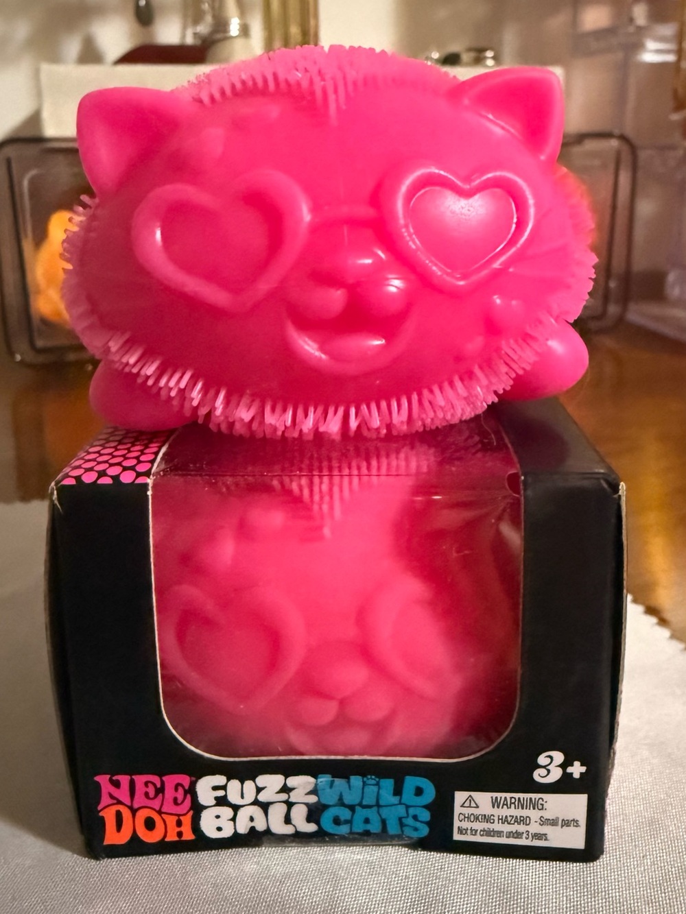 Genuine NeeDoh Wild Cats Fuzz Ball - Pink